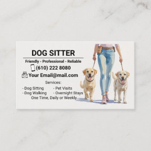 Dog Sitter Dog Walker Business Card Dog Sitting