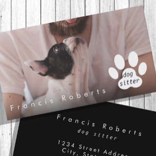 dog sitter photo business card
