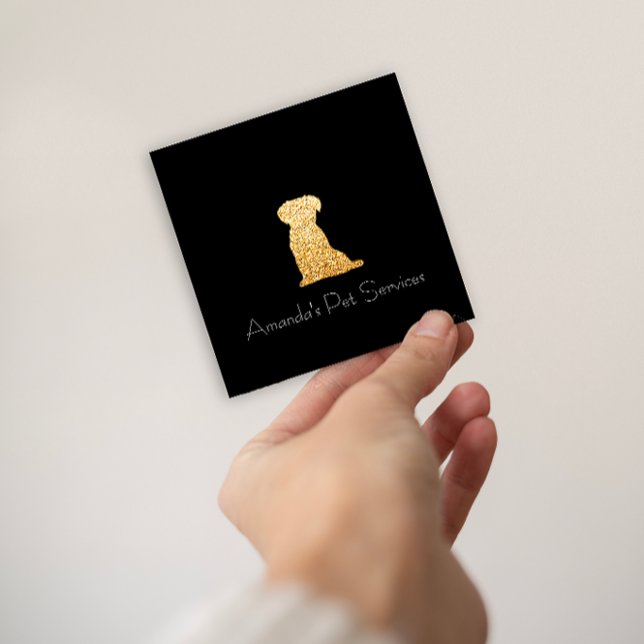 Dog Sitter Sitter Pet Service Grooming Simply Gold Square Business Card (Dog Sitter Sitter Pet Service Grooming Simply Gold Square Business Card)