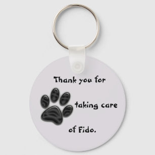 Dog Sitter Thank You Paw Print House Key Key Ring