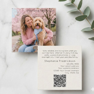 Dog Sitter Walker Photo QR Code Business Card