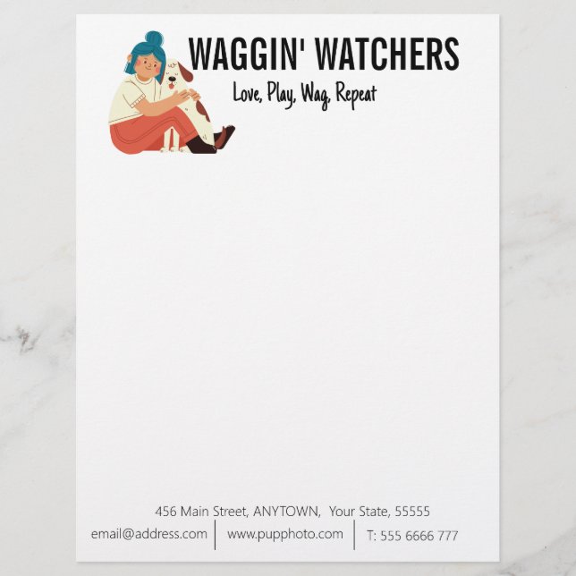 Dog Sitting Business Custom  Letterhead (Front)