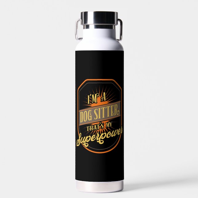 Dog Sitting Dog Sitter Water Bottle (Front)