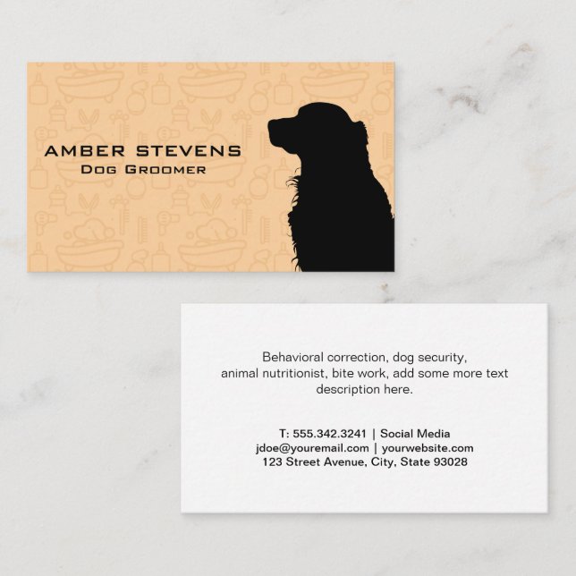 Dog Sitting | Doggie Bubble Bath Pattern Business Card (Front/Back)