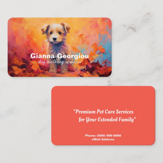 Dog Sitting Services Business Card (Front/Back)