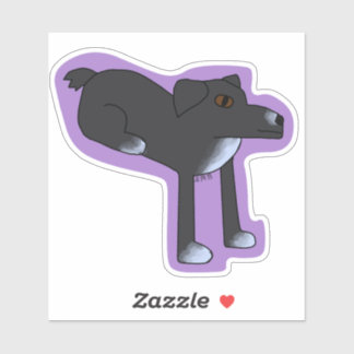 Dog Sitting Weird Sticker