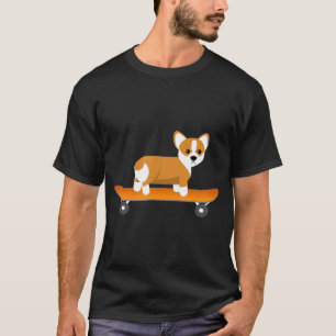 Dog Skater Corgi Animal Design T-Shirt