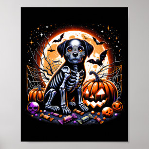 Dog Skeleton Halloween Poster