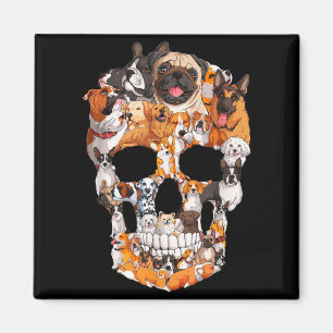 Dog Skull Dogs Paw Lover Halloween Costume Men Magnet