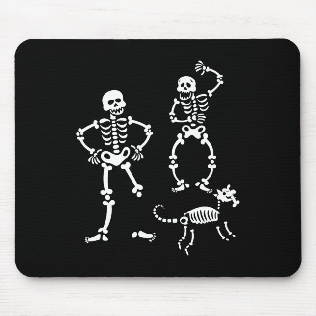 Dog Skull Skeleton Running Halloween Costume Party Mouse Pad (Front)