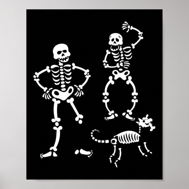 Dog Skull Skeleton Running Halloween Costume Party Poster (Front)
