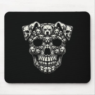 Dog Skull X-Ray Halloween Skeleton Black Long Mouse Pad