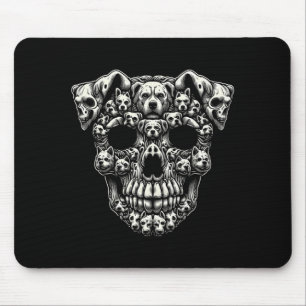 Dog Skull X-Ray Halloween Skeleton Black Premium Mouse Pad