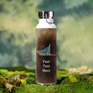 Dog Sled On Caribou Fur Water Bottle