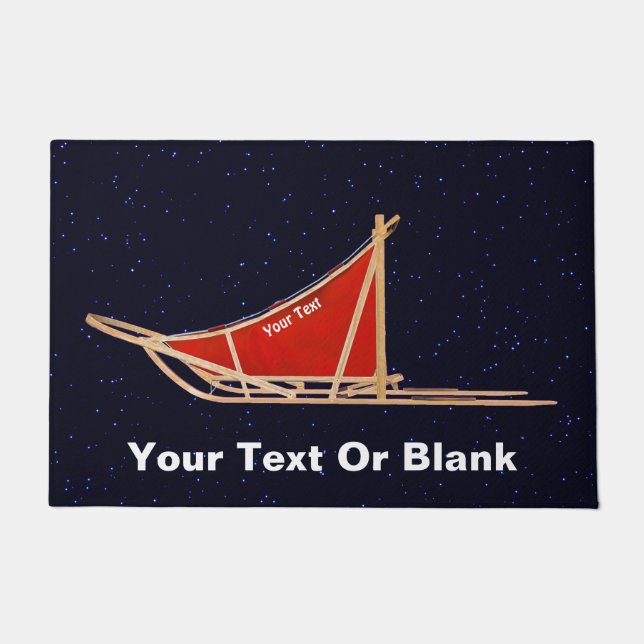 Dog Sled On Stars Doormat (Front)