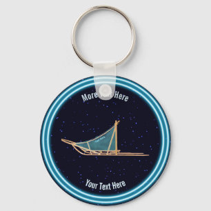 Dog Sled On Stars Key Ring