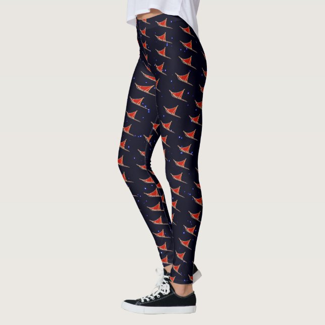 Dog Sled On Stars Leggings (Left)