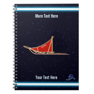 Dog Sled On Stars Spiral Notebook