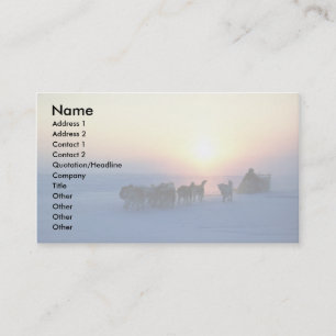 Dog sled travel at 45 degrees Celsius, Baffin Isla Business Card