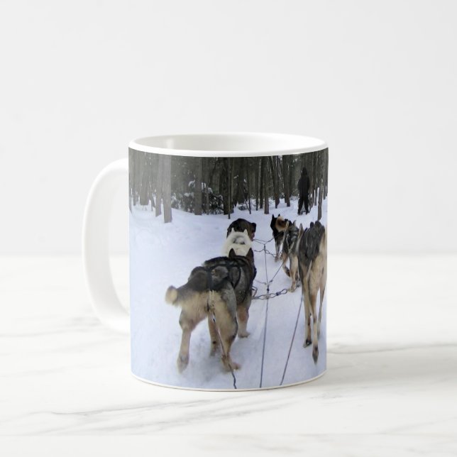 Dog Sledding in Quebec, Canada Coffee Mug (Front Left)