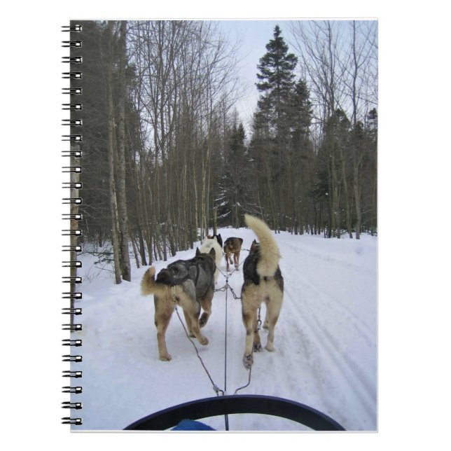 Dog Sledding in Quebec, Canada Notebook (Front)