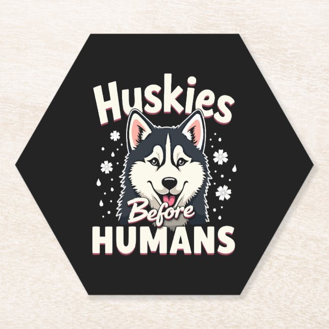Dog Sledding Mushing Adventure Husky Team Winter   Paper Coaster (Front)