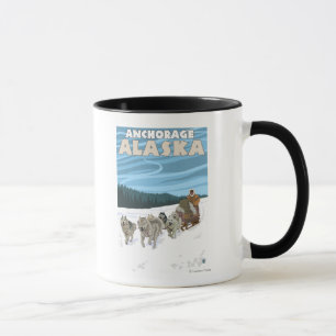 Dog Sledding Scene - Anchorage, Alaska Mug