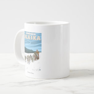 Dog Sledding Scene - Cordova, Alaska Large Coffee Mug