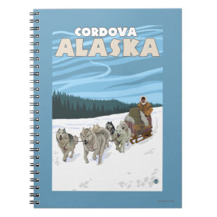 Dog Sledding Scene - Cordova, Alaska Notebook