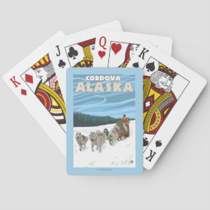 Dog Sledding Scene - Cordova, Alaska Playing Cards