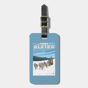Dog Sledding Scene - Curry, Alaska Luggage Tag