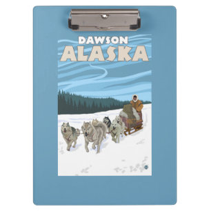 Dog Sledding Scene - Dawson, Alaska Clipboard