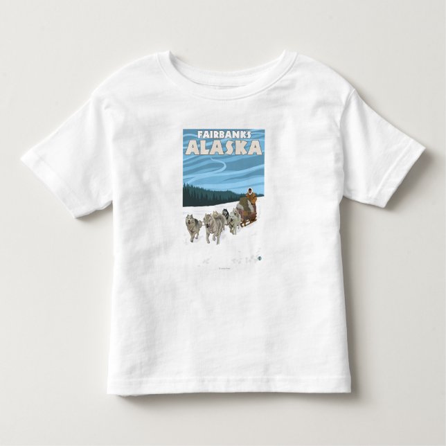 Dog Sledding Scene - Fairbanks, Alaska Toddler T-Shirt (Front)