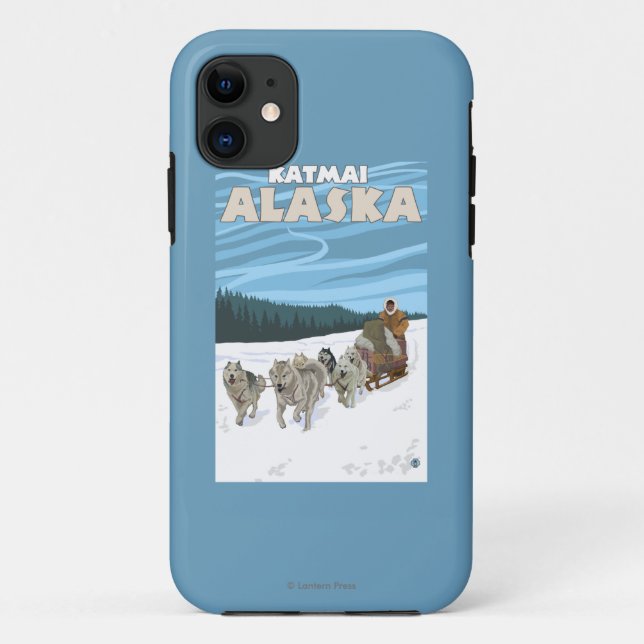 Dog Sledding Scene - Katmai, Alaska Case-Mate iPhone Case (Back)