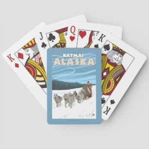 Dog Sledding Scene - Katmai, Alaska Playing Cards