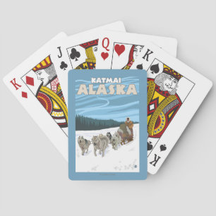 Dog Sledding Scene - Katmai, Alaska Playing Cards