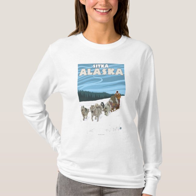 Dog Sledding Scene - Sitka, Alaska T-Shirt (Front)