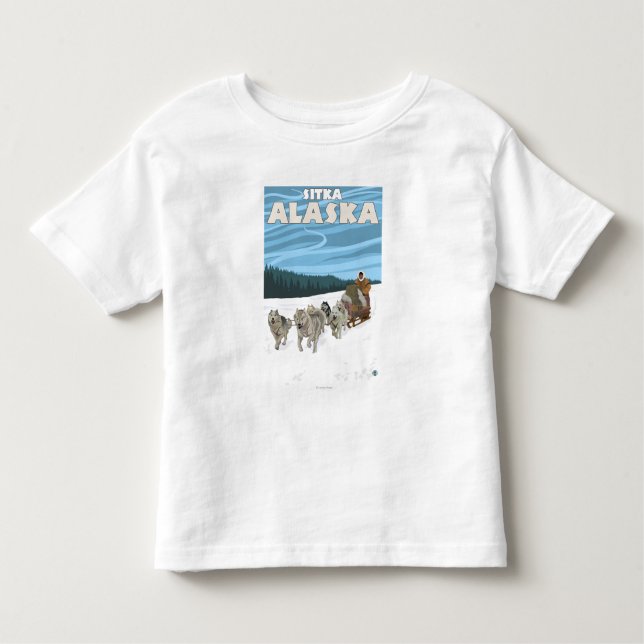 Dog Sledding Scene - Sitka, Alaska Toddler T-Shirt (Front)