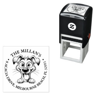 dog smiling lover theme self-inking stamp