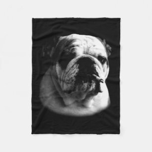 Dog Smoking Cigarette Funny Bulldog Design Fleece Blanket