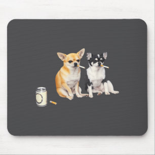 Dog Smoking Cigarette Funny Chihuahua Meme Mouse Pad