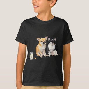 Dog Smoking Cigarette Funny Chihuahua Meme  T-Shirt