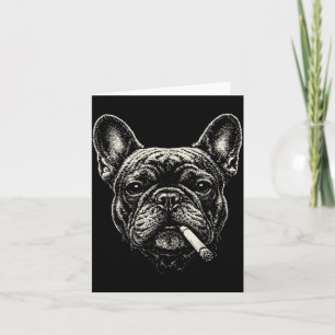 Dog Smoking Cigarette Funny French Bulldog Meme Card