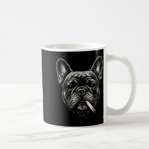 Dog Smoking Cigarette Funny French Bulldog Meme Coffee Mug