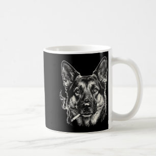 Dog smoking cigarette funny german shepard meme coffee mug