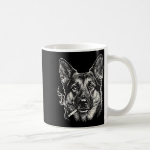 Dog Smoking Cigarette Funny German Shepard Meme Coffee Mug