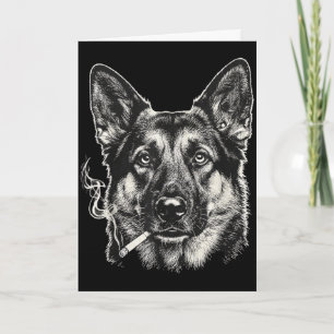 Dog smoking cigarette funny german shepard meme Do Card