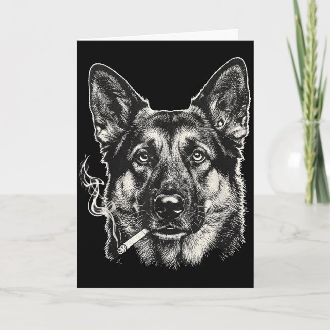 Dog smoking cigarette funny german shepard meme Do Card (Front)