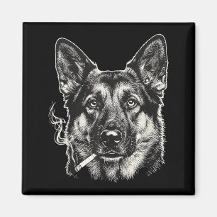 Dog smoking cigarette funny german shepard meme Do Magnet