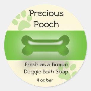 Dog Soap Label - green circle